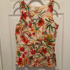 J. Crew Size 2, Linen V-Neck Tank Top